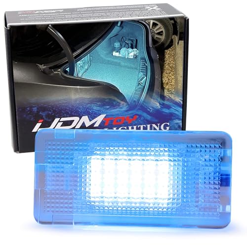 iJDMTOY Super Bright 2W High Power Aqua Ice Blue Full LED Trunk Cargo Area Light Assembly Compatible With BMW 3 5 6 7 Series X1 X5 MINI Powered by 24SMD LED Diodes CANbus Error Free - Image 1