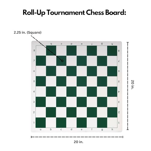 WE Games Tournament Roll Up Vinyl Chess Board Green and White - Image 5