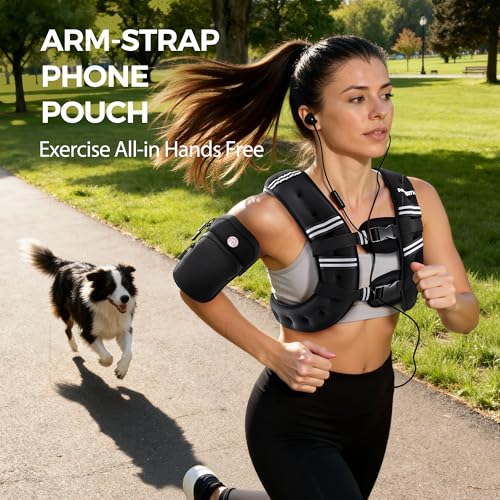 PACEARTH Weighted Vest, 6lb/12lb/16lb/20lb/25lb/30lb Weight Vest with Reflective Stripe, Body Weight Vests Adjustable for Men, Women Workout, Strength Training, Running, Walking, Jogging - Image 5