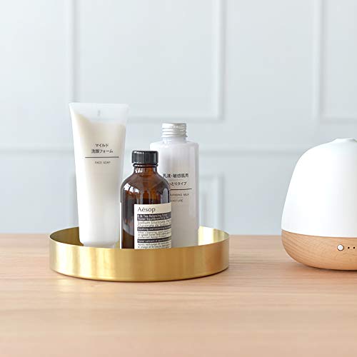 IVAILEX Round Gold Tray Stainless Steel Jewelry, Make up, Candle Plate Decorative Tray (7 inches) - Image 4