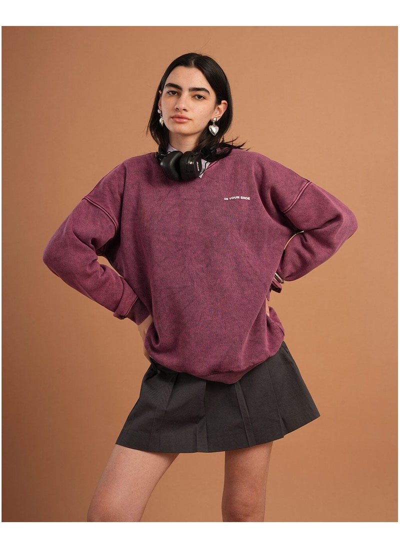 In Your Shoe - Burgundy Washed Boxy Crewneck - Image 1