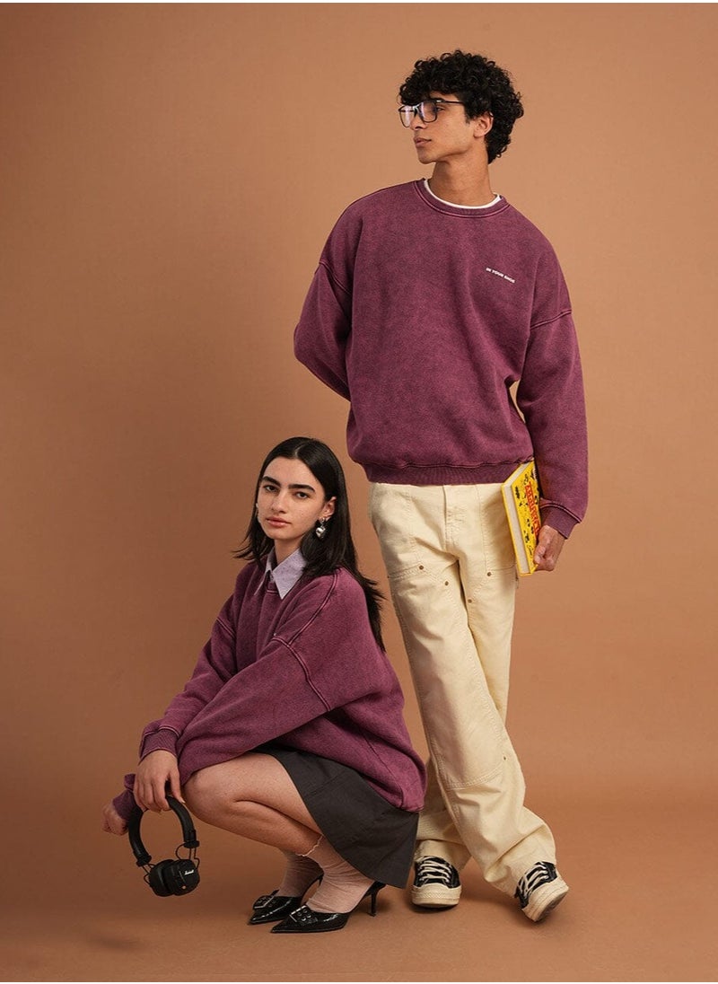 In Your Shoe - Burgundy Washed Boxy Crewneck - Image 1