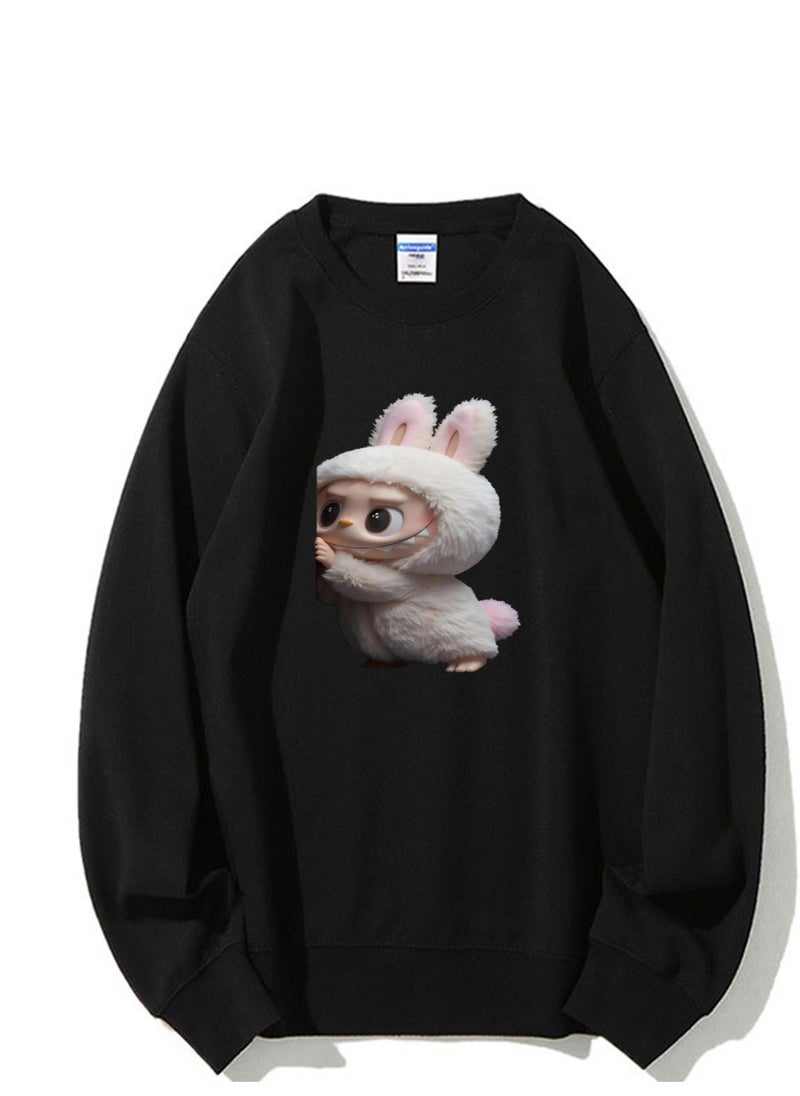 NIBEMINENT Labubu Printed Cotton Long Sleeve Hoodie 