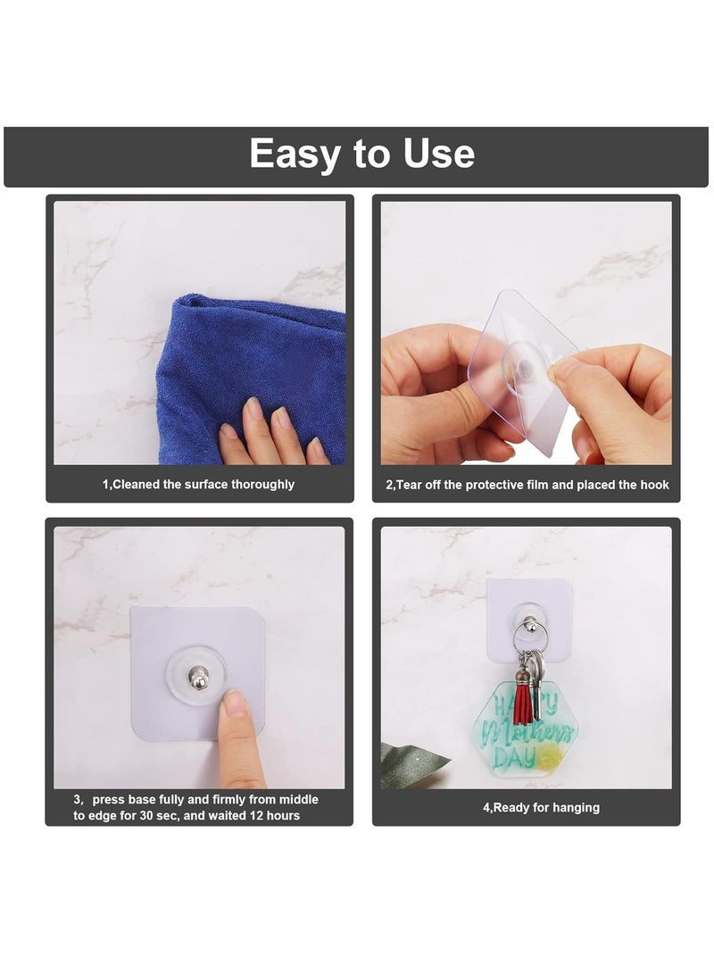 Arabest Adhesive Hooks Heavy Duty, Wall Hooks for Hanging,Wall Hangers without Nails,2 in 1 Screw Free Sticker for Wall Mount Shelf,Waterproof Rustproof (16mm)20 PCS - Image 4