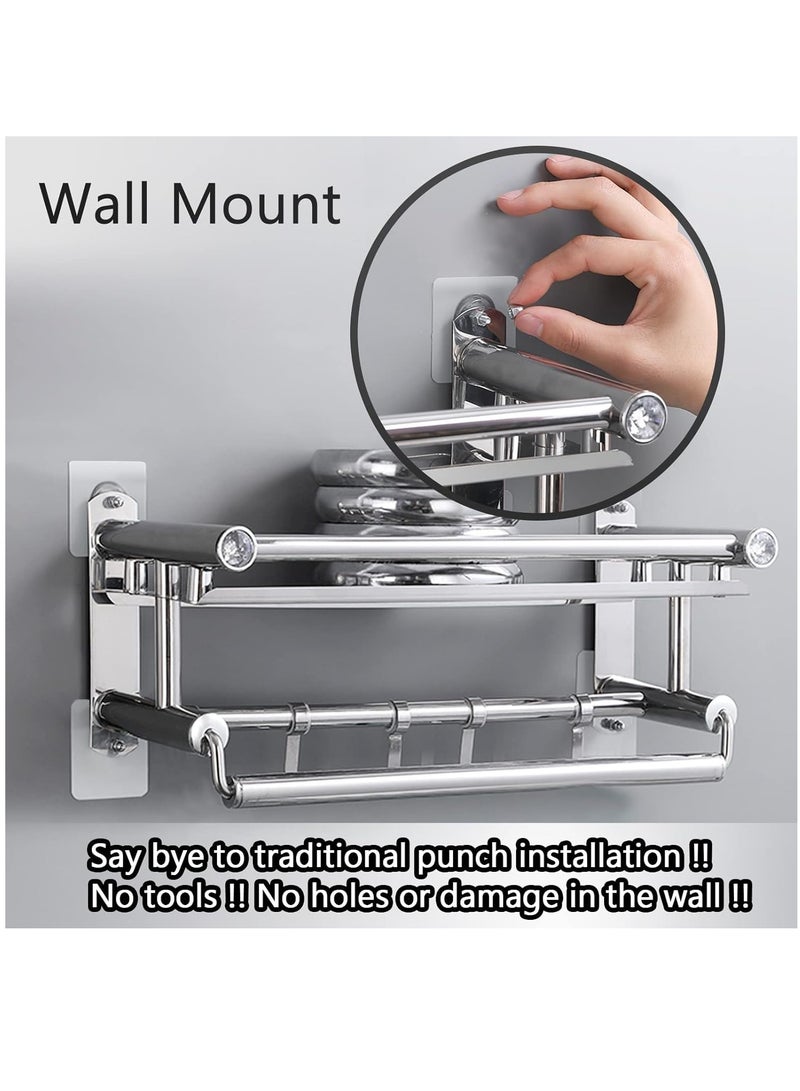 Arabest Adhesive Hooks Heavy Duty, Wall Hooks for Hanging,Wall Hangers without Nails,2 in 1 Screw Free Sticker for Wall Mount Shelf,Waterproof Rustproof (16mm)20 PCS - Image 2