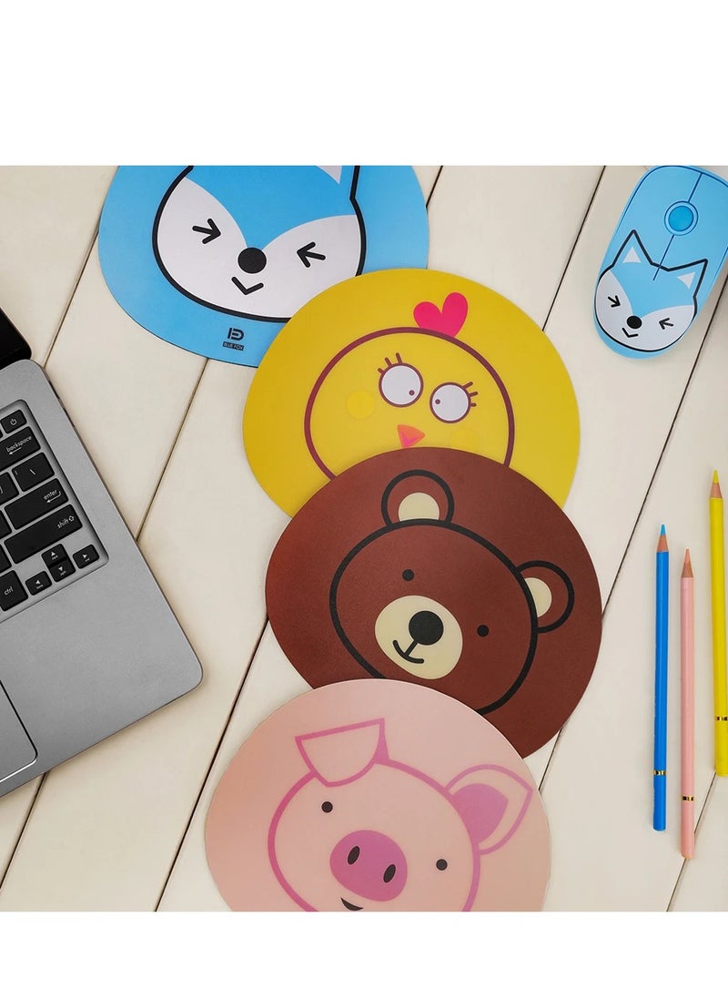 FD - E680 Cute Wireless Mouse 2.4GHz with Mouse Pad - Lightweight - Silent Click - 3 Buttons - Power Saving on/off button - 1600DPI Optical Sensor - Effective distance 10m - 1x AA Battery For Kids ,Girl PC , Laptop - Image 1