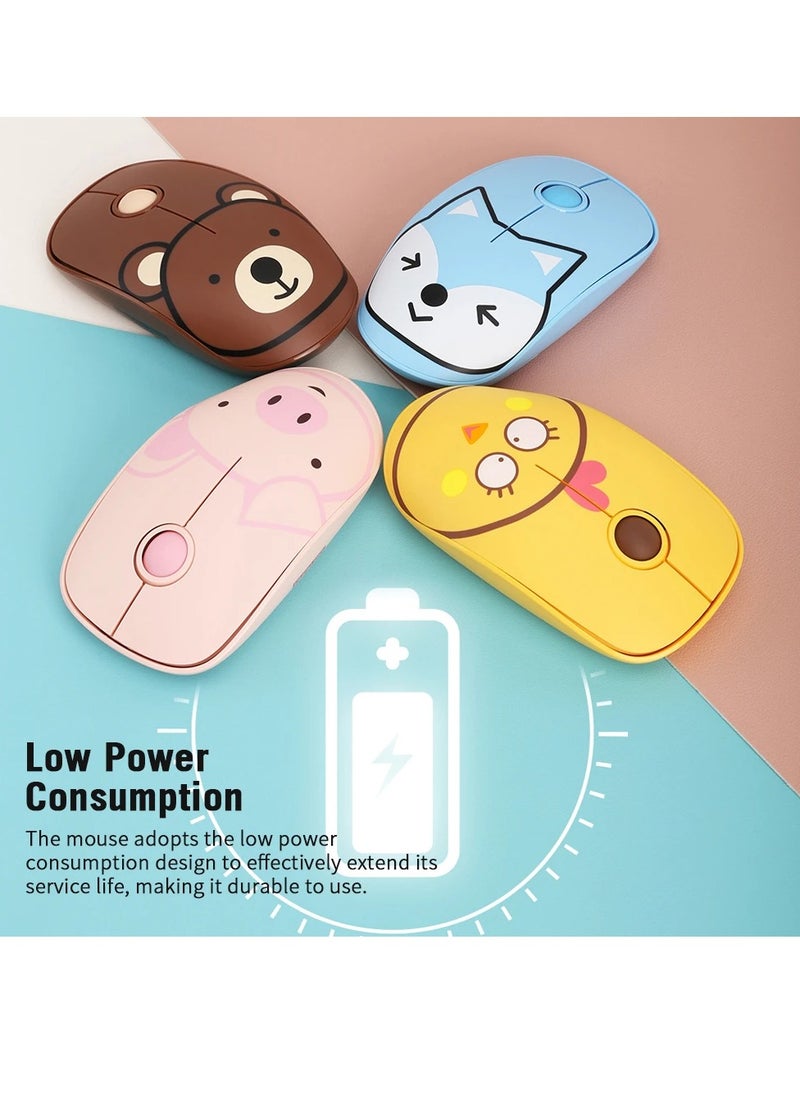 FD - E680 Cute Wireless Mouse 2.4GHz with Mouse Pad - Lightweight - Silent Click - 3 Buttons - Power Saving on/off button - 1600DPI Optical Sensor - Effective distance 10m - 1x AA Battery For Kids ,Girl PC , Laptop - Image 1