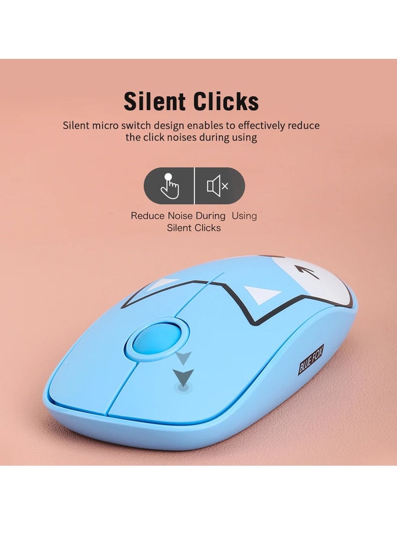 FD - E680 Cute Wireless Mouse 2.4GHz with Mouse Pad - Lightweight - Silent Click - 3 Buttons - Power Saving on/off button - 1600DPI Optical Sensor - Effective distance 10m - 1x AA Battery For Kids ,Girl PC , Laptop - Image 1