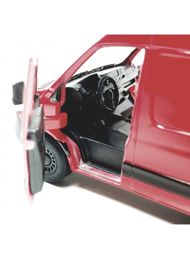 كين سمارت KiNSMART مرسيدس-بنز سبرينتر فان كارجو فان فاين فاير محرك إطفاء باللون الأحمر بمقياس 1:48 O مع آلية سحب - Image 3