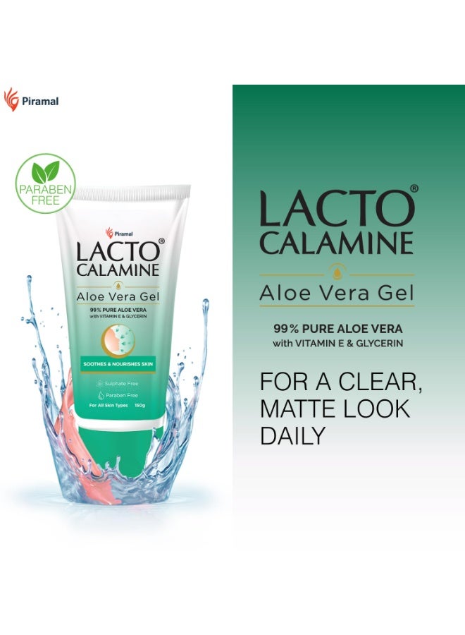 Lacto Calamine Aloe Vera Gel For Face | 150g | Moisturizer For Face With 99% Pure Natural AloeVera, Vitamin E & Glycerin For Hydrating Skin, Body & Hair | No Parabens, No Sulphates - Image 3