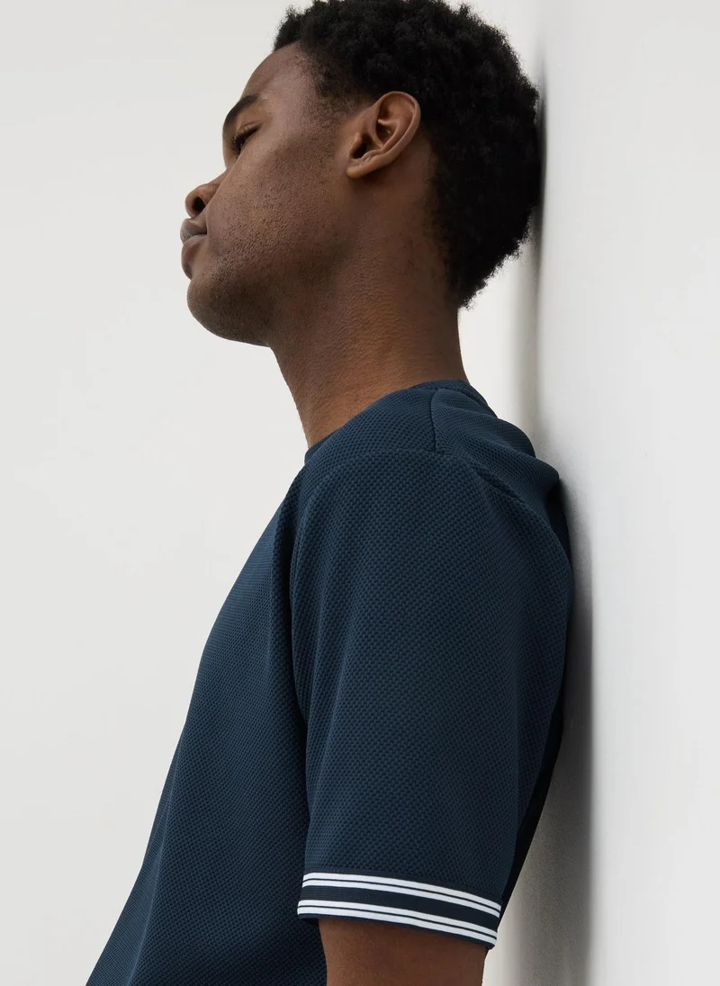 Matalan Navy Navy Textured Tape T-Shirt for Men | Best Price UAE