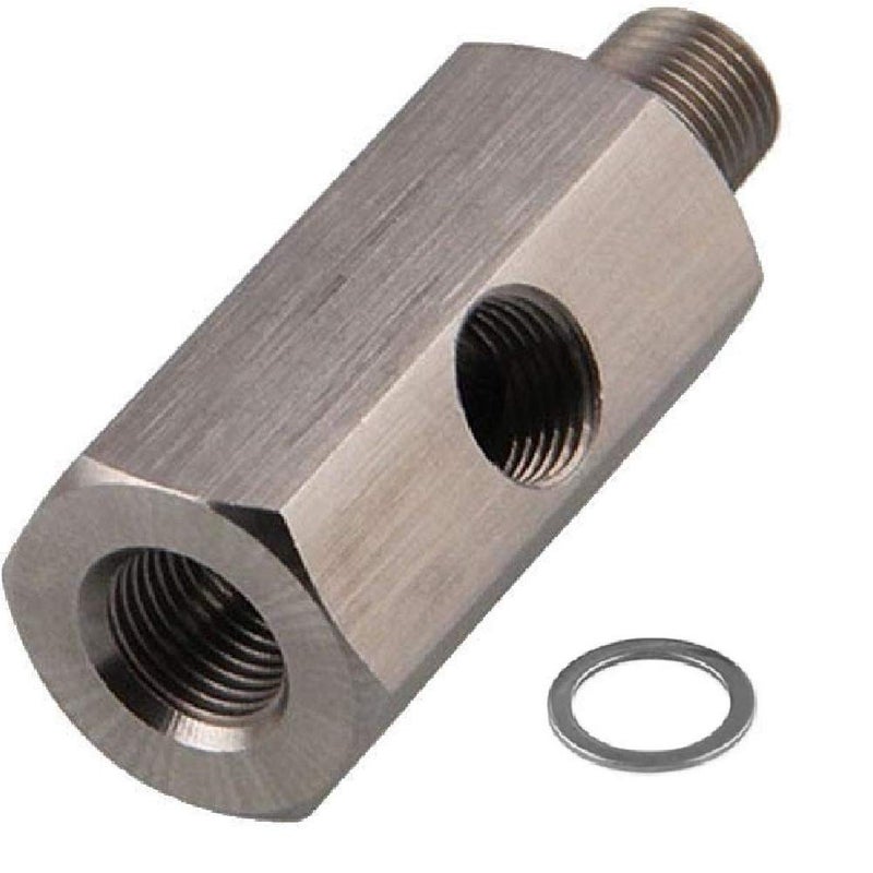 Larlansz Stainless Steel 1/8 BSPT Oil Pressure Sensor Tee to 1/8 NPT adapter Fitting for Turbo oil Supply Line and Oil Pressure Gauge - Image 5