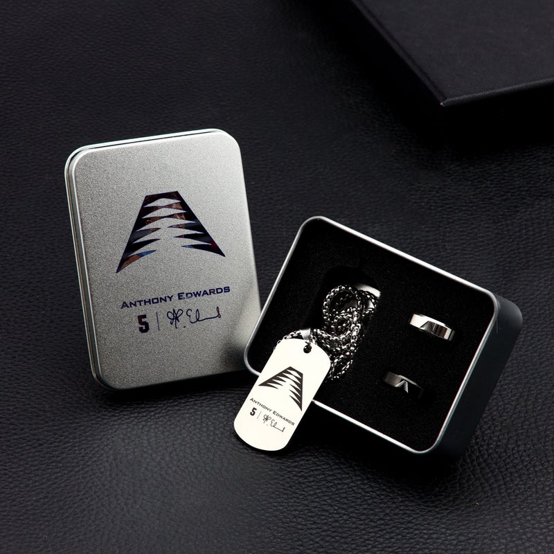Generic Basketball Star Curry Titanium Necklace Ring Gift Set Edwards