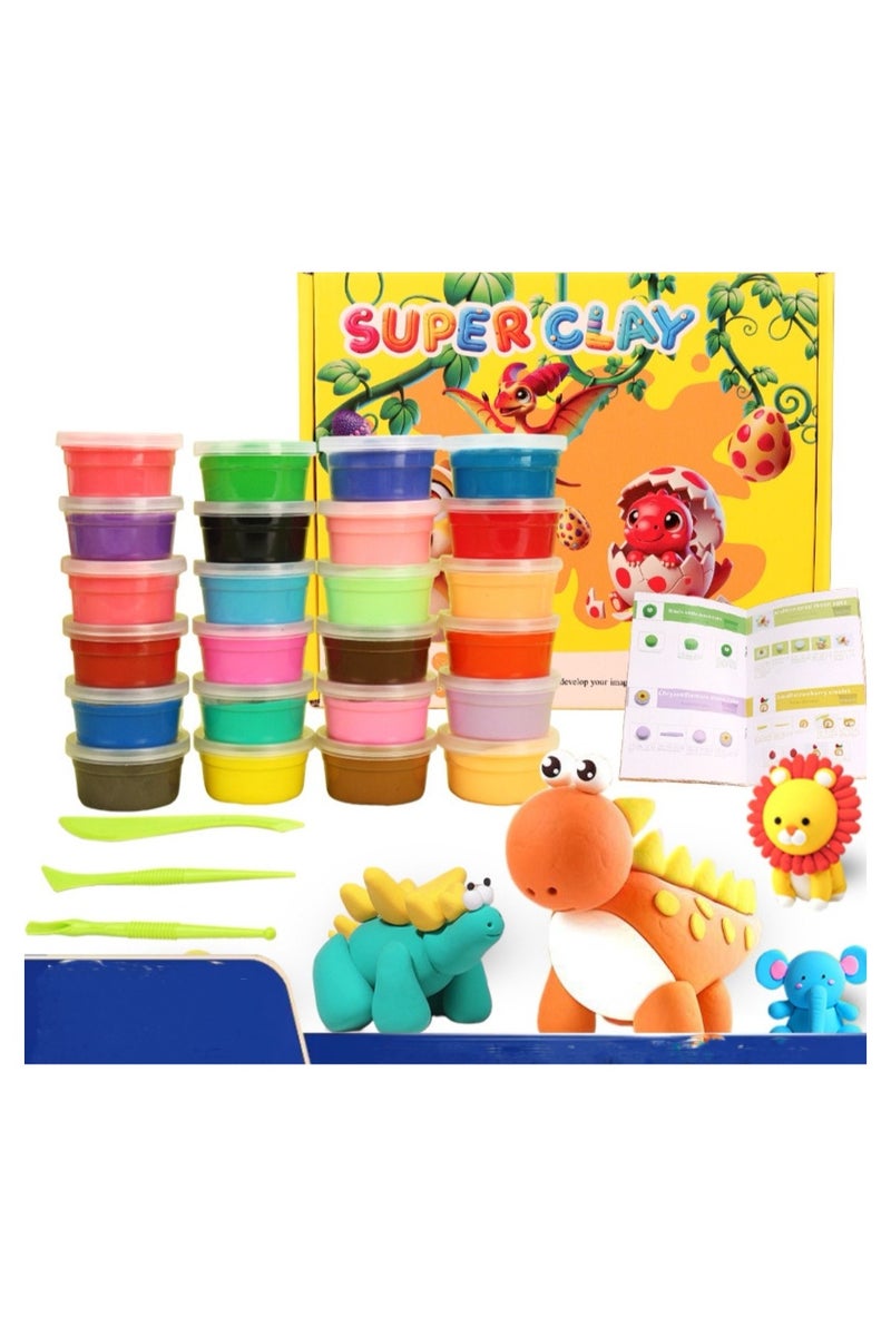 JAYATO 24 Colors Air Dry Clay for Kids, Safe, Non-Toxic, Ultra-Light, and Easy to Shape for Endless Creative Fun and DIY Projects, Perfect Birthday Gift for Boys and Girls, Play with Friends - Image 1