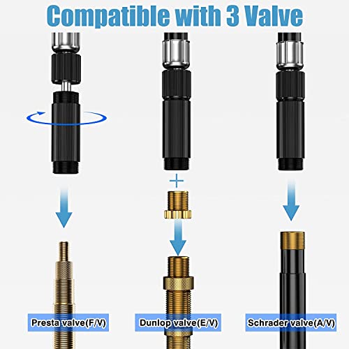 Lyrovo Portable 80 PSI Cycle Bike Tyre Air Pump Fits Presta and Schrader Valve with Pressure Indicator - Image 2