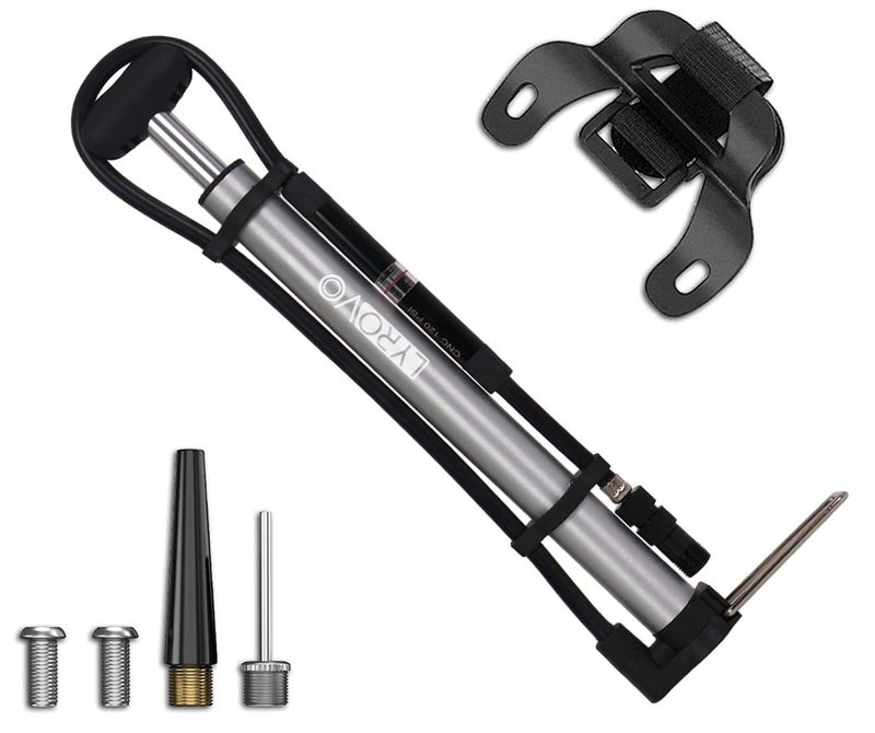 Lyrovo Portable 80 PSI Cycle Bike Tyre Air Pump Fits Presta and Schrader Valve with Pressure Indicator - Image 5