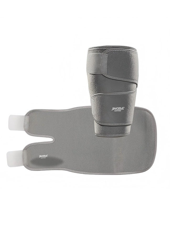 JINGBA SUPPORT - Shin Guards For Men And Women - 1 Pack Adjustable Shin Splint Support Shockproof Open Compression Calf Support Calf Compression Sleeves Calf Support Sleeves For Calf Pain Relief Strains, Sprains, Tennis Legs And Calf Injuries - Shin Guards And Adjustable Shin Splints Support Sports Recovery Fitness And Running - Image 1