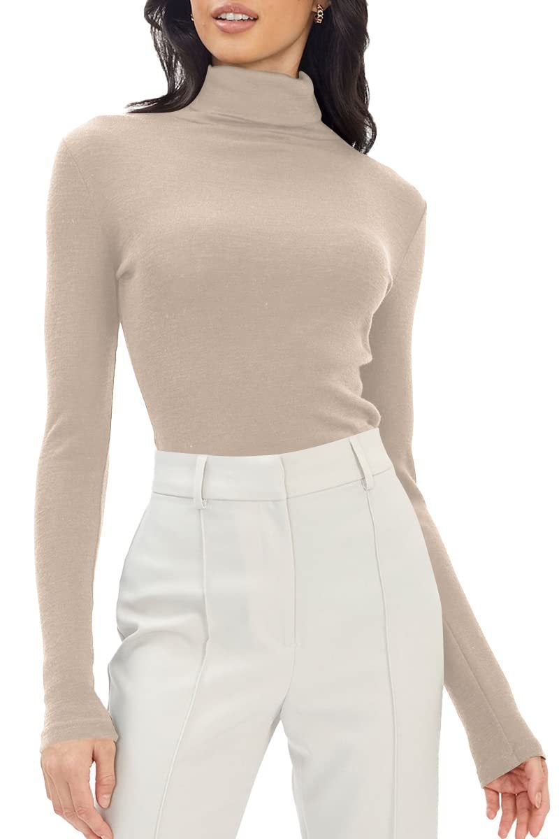 Autumn 2024 Foreign Trade Women''s Stacking Collar High Collar Base Shirt Modal Long Sleeve Slim Fit All-match Top - Image 1