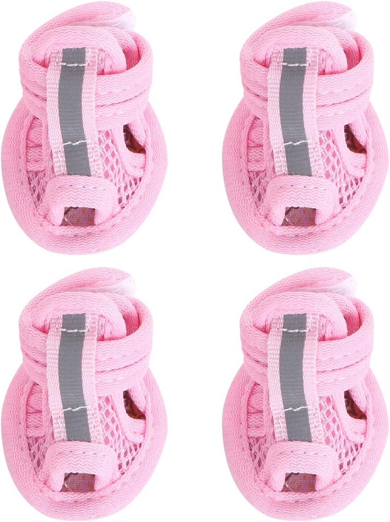 balacoo 4pcs pet Dog Chihuahua Shoes for hot Pavement Dog Breathable Boot Dog Shoes Summer Chihuahua Booties Dog Shoes for Large Dogs Dog Sandals for Small Dogs Dog Boots Puppy mesh Boots - Image 1
