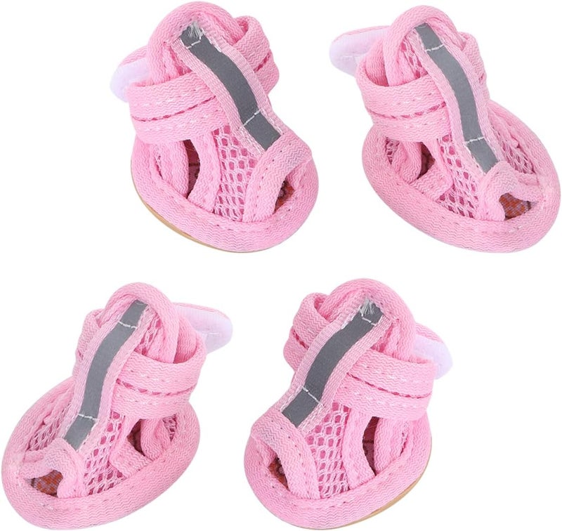 balacoo 4pcs pet Dog Chihuahua Shoes for hot Pavement Dog Breathable Boot Dog Shoes Summer Chihuahua Booties Dog Shoes for Large Dogs Dog Sandals for Small Dogs Dog Boots Puppy mesh Boots - Image 3