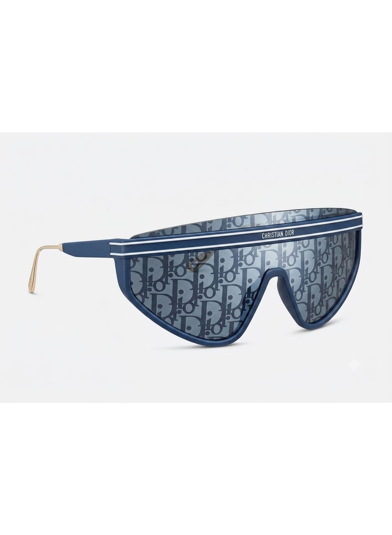 Dior Christian Dior Luxury Flat Top Shield Sunglasses - Dark Blue - Image 4