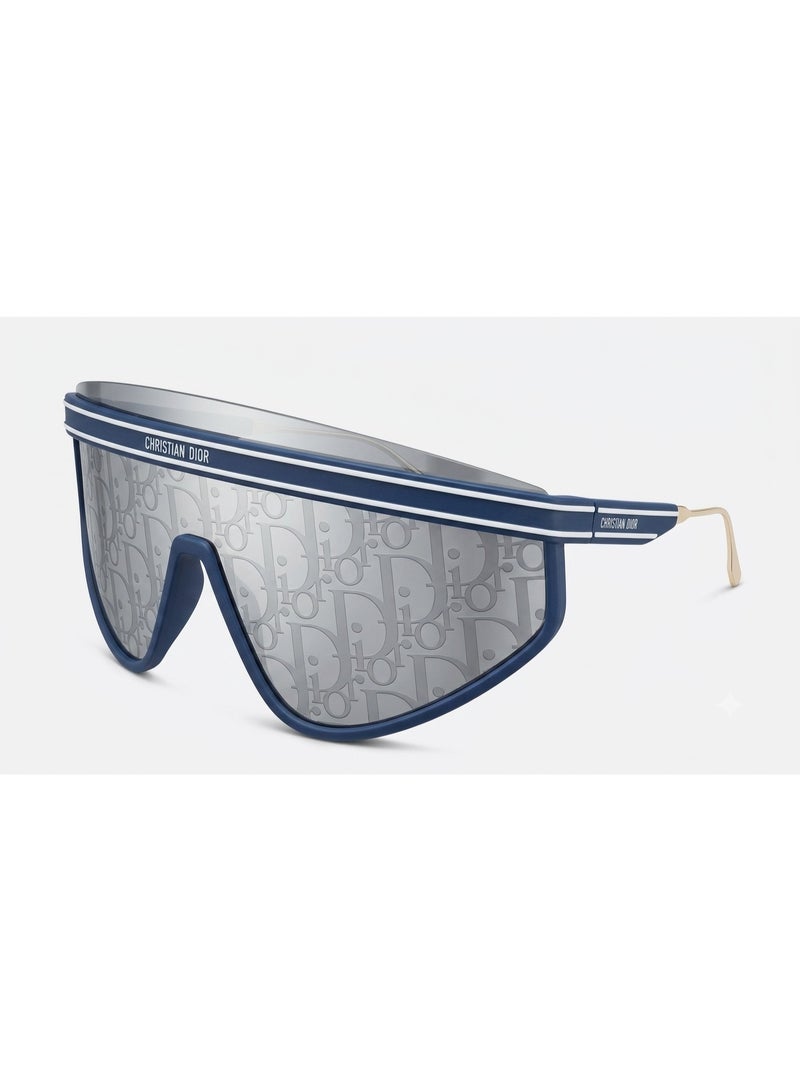 Dior Christian Dior Luxury Flat Top Shield Sunglasses - Dark Blue - Image 1