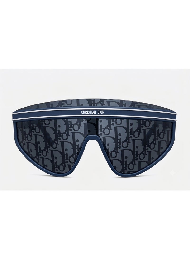 Dior Christian Dior Luxury Flat Top Shield Sunglasses - Dark Blue - Image 2