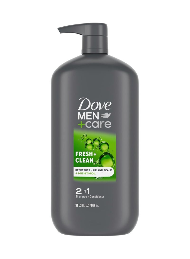 شامبو وبلسم دوف للرجال+العناية 2 في 1، منعش ونظيف لشعر نظيف، شامبو وبلسم لشعر أقوى وأكثر صحة كل يوم، 31 أونصة