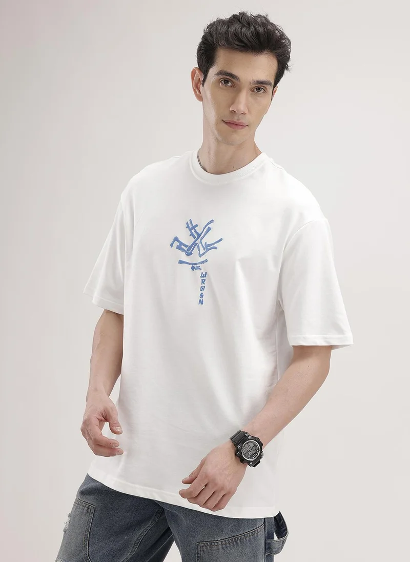 Wrogn Oversized Back Printed T-Shirt | Off White