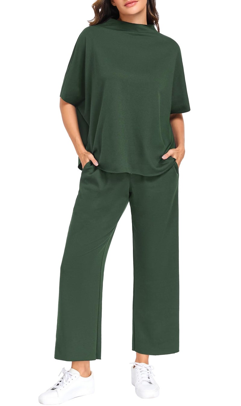 PrinStory Womens 2 Piece Lounge Sets Casual Outfits Pullover Top and Wide Leg Pants Matching Pjs Soft Pajamas Loungewear Butter Yellow-L - Image 5
