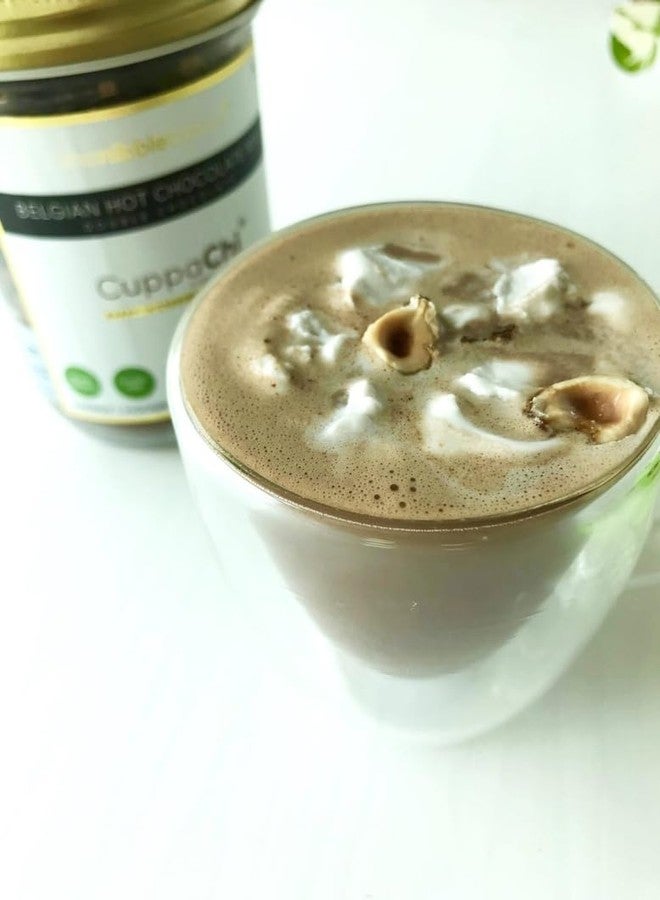 thenibblebox Belgian Hot Chocolate Mix, 300g Jar [Contains 70% Belgian Dark Chocolate bits, no transfats, Gluten Free, no Added Flavours, no additives] - Image 4