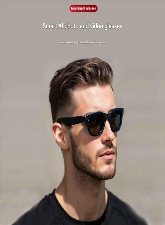 M01Pro AI Smart Glasses 800W – 8MP HD Camera, Anti-Shake Photo & Video Recording, Bluetooth Audio Sunglasses with Touch Control, Music & Call Function, 16GB Memory, 250mAh Battery – Compatible with Android & iOS - Image 2