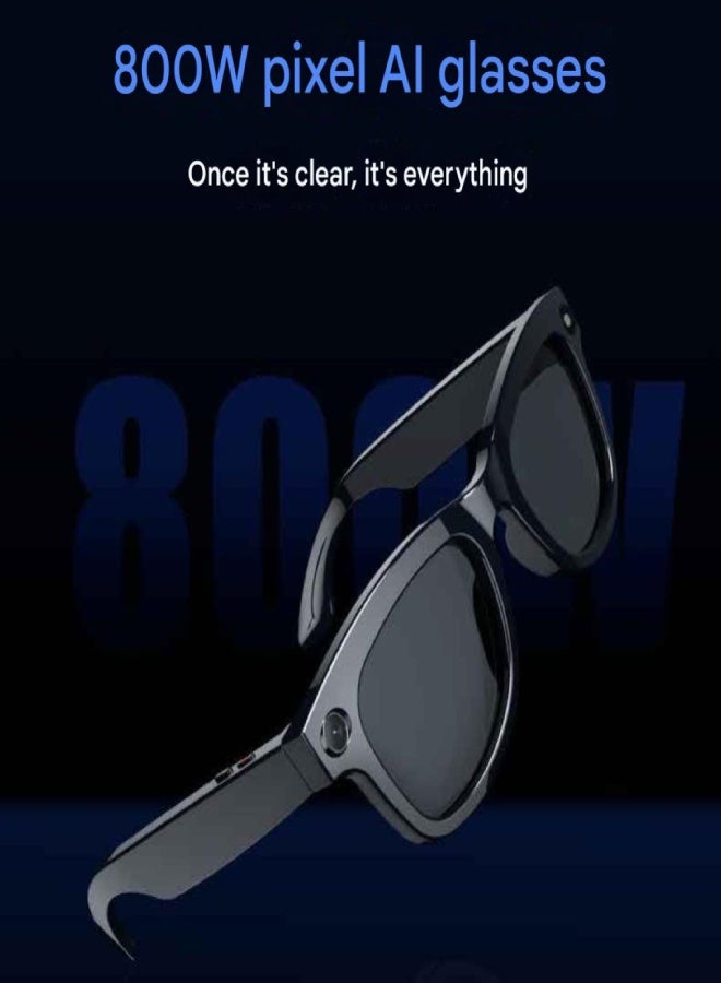 M01Pro AI Smart Glasses 800W – 8MP HD Camera, Anti-Shake Photo & Video Recording, Bluetooth Audio Sunglasses with Touch Control, Music & Call Function, 16GB Memory, 250mAh Battery – Compatible with Android & iOS - Image 5