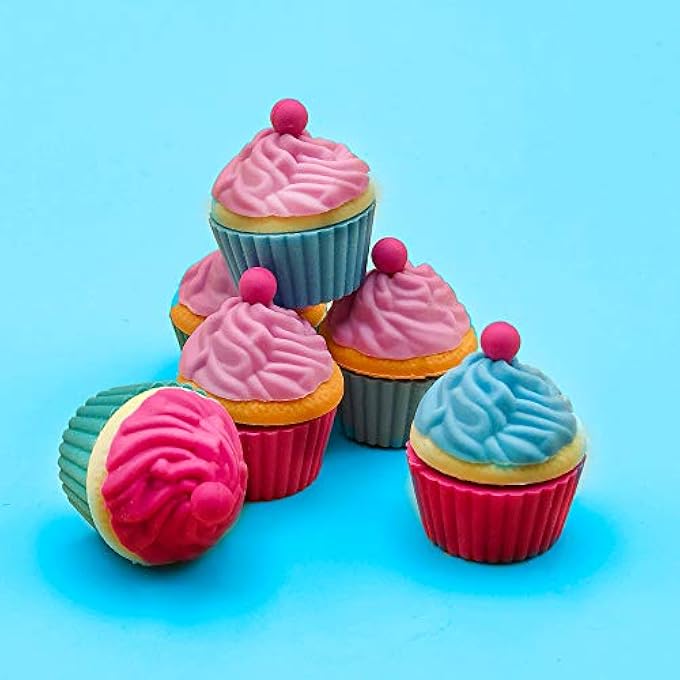 Tinc CUPCAKE ERASER 6-PIECE SET | CUTE ERASERS FOR KIDS | ERASERS FOR SCHOOL | CUTE STUFF PARTY FAVORS FOR KIDS | SCHOOL SUPPLIES GIFTS FOR GIRLS AND BOYS | CUTE STATIONARY GIFTS - Image 3