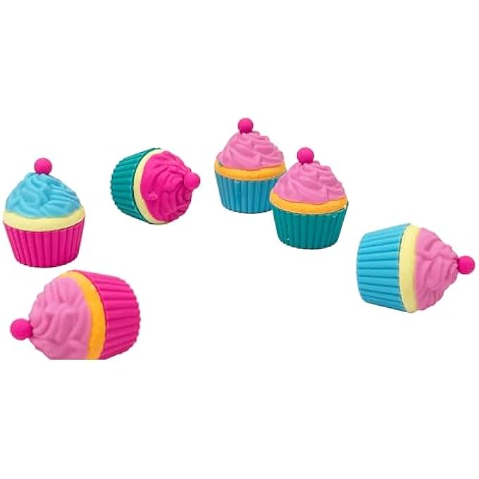 Tinc CUPCAKE ERASER 6-PIECE SET | CUTE ERASERS FOR KIDS | ERASERS FOR SCHOOL | CUTE STUFF PARTY FAVORS FOR KIDS | SCHOOL SUPPLIES GIFTS FOR GIRLS AND BOYS | CUTE STATIONARY GIFTS - Image 4