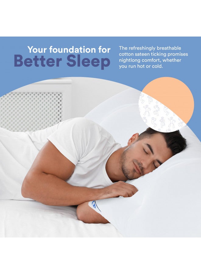 Continental Bedding Continental Bedding 100% Luxury Down Pillows Queen Size Set of 2 - Family Made in New York - Breathable Bed Pillows for Sleeping, for Side Sleepers - 550FP Medium Firmness and Loft  - Image 4