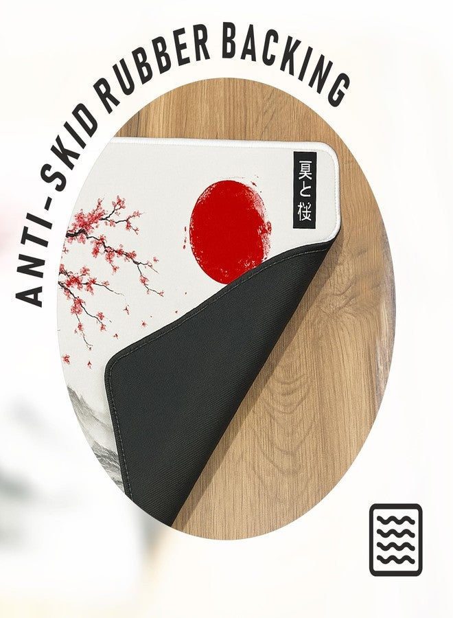 DOTTICO XL Japanese Cherry Blossom Gaming Mouse Pad for Desk- Large Sakura Desk Mat for Keyboard & Mouse - Non-Slip, Water-Resistant, Stitched Edges - 31.5x11.8 in (X-Large) - Image 5