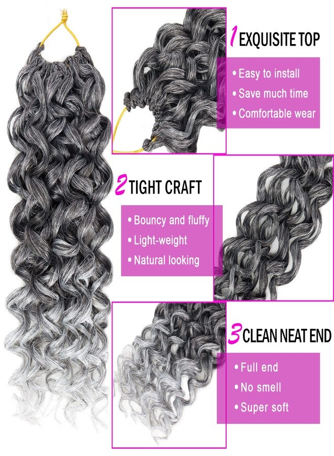 Eerya 7 Packs GoGo Curl Crochet Hair 12 Inch Short Curly Crochet Hair for Women Beach Curl Water Wave Deep Twist Crochet Braids Synthetic Braiding Hair Extensions (12 Inch, TGray) - Image 4