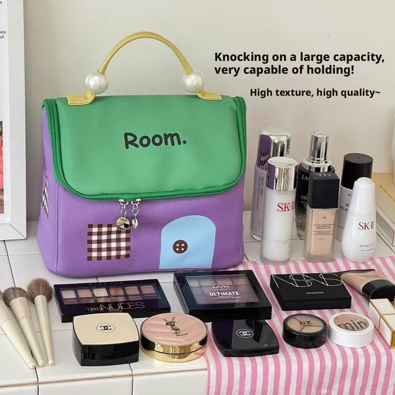 Portable Large Capacity Waterproof Cosmetic Toiletry Bag with Compartments - Image 1
