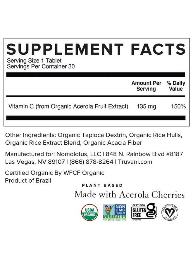 Truvani Vitamin C; Usda Organic; High Absorption Antioxidant Supplement Higher Bioavailability Immune System Support; Made With Real Food; 30 Servings - Image 4