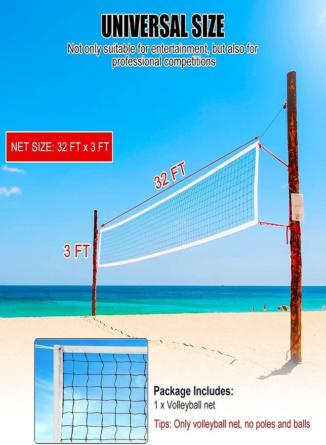 AMZ SPORTS NETS Polypropylene Professional Outdoor Sand, Grass Volleyball Nets Set (32X3 ft, Black) - Image 3