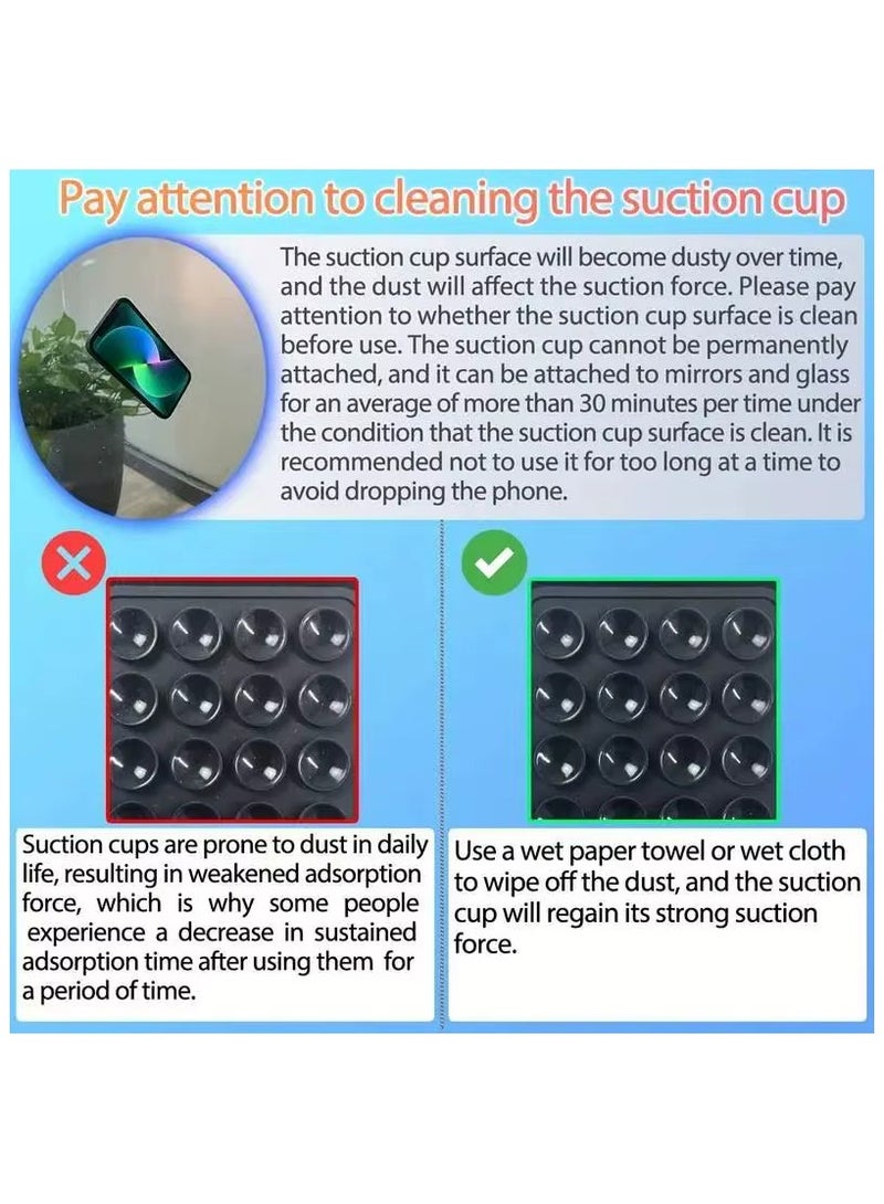 DUSALA Silicone Suction Cup Wall Stand Mat Multifunctional 24 Square Suction Phone Anti-Slip Wall Phone Holder Mount - Image 3