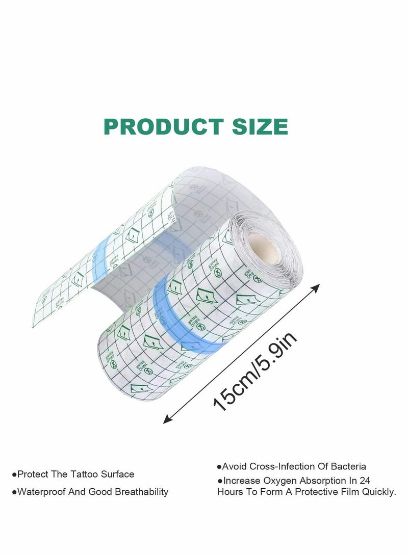 SYOSI Tattoo Aftercare Bandage, Transparent Film Dressing, second Skin Healing Protective Bandages Stretch Antibacterial Wound Tape,Dermalize (2 m x 15 cm)  - Image 2