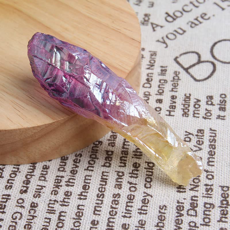 Acxico 1Pcs 100g Titanium Rainbow Aura Lemurian Quartz Crystal Pointed Healing - Image 3