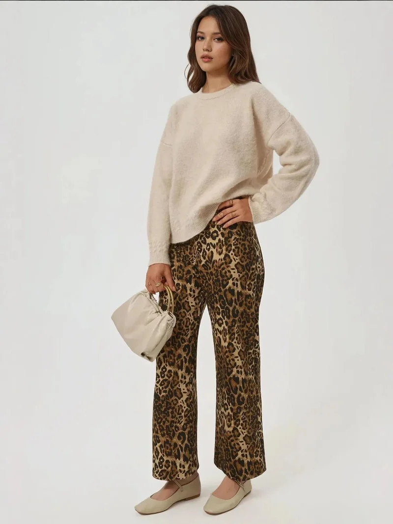 HICCUP Braiding Detailed Textured Crew Neck Sweater