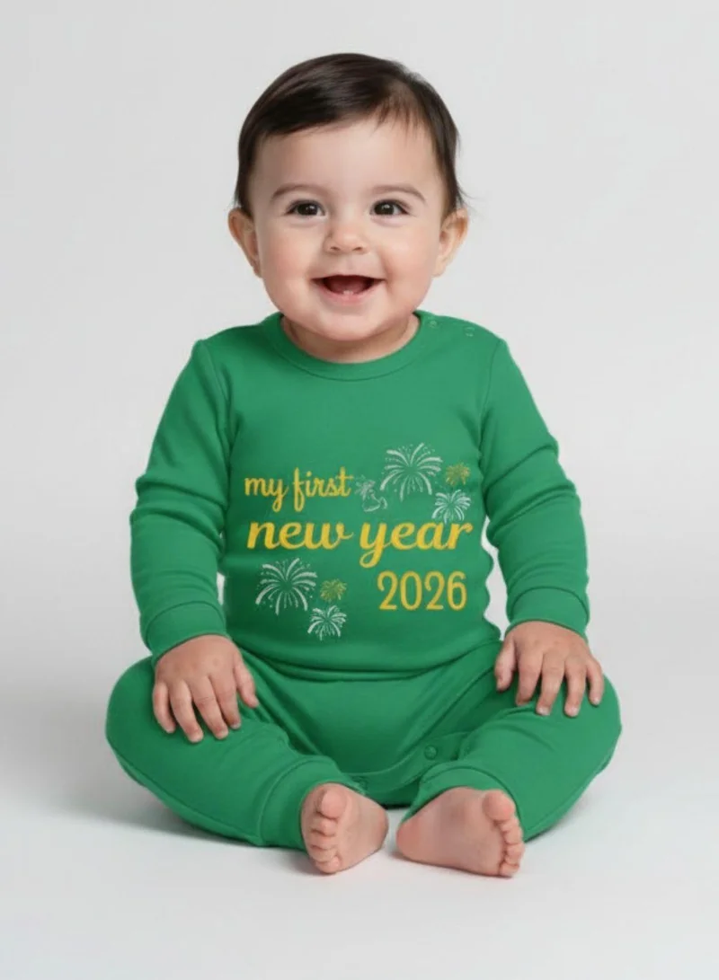 بيبي كلو Soft, breathable cotton romper for your baby’s first New Year.