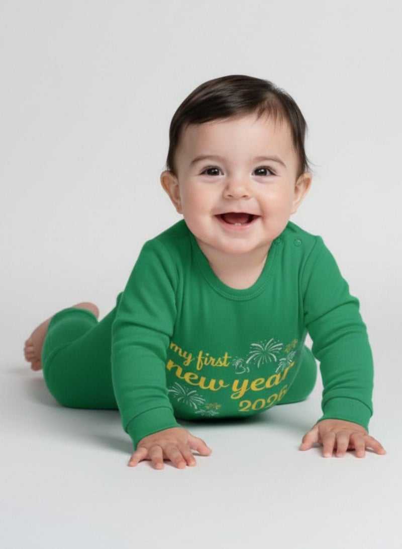 بيبي كلو رومبر أخضر لأول سنة جديدة - Image 3