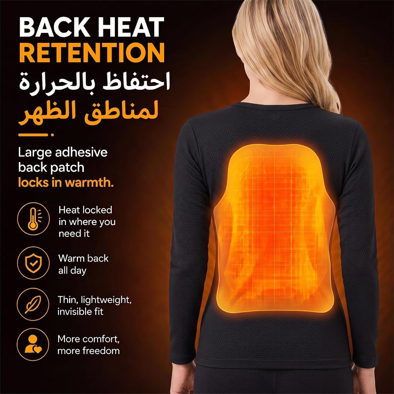 طقم ملابس داخلية حرارية للنساء من كازم، طقم بيجامات حرارية بكم طويل فائق العزل للأنشطة الداخلية والخارجية في الطقس البارد الشتوي - Image 2
