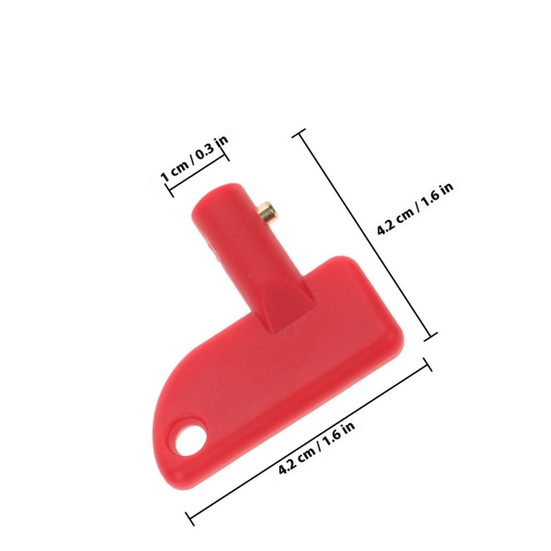 Red Car Battery Disconnect Switch Handle 2pcs with Backup Tool for Cars Boats Trucks - Image 3