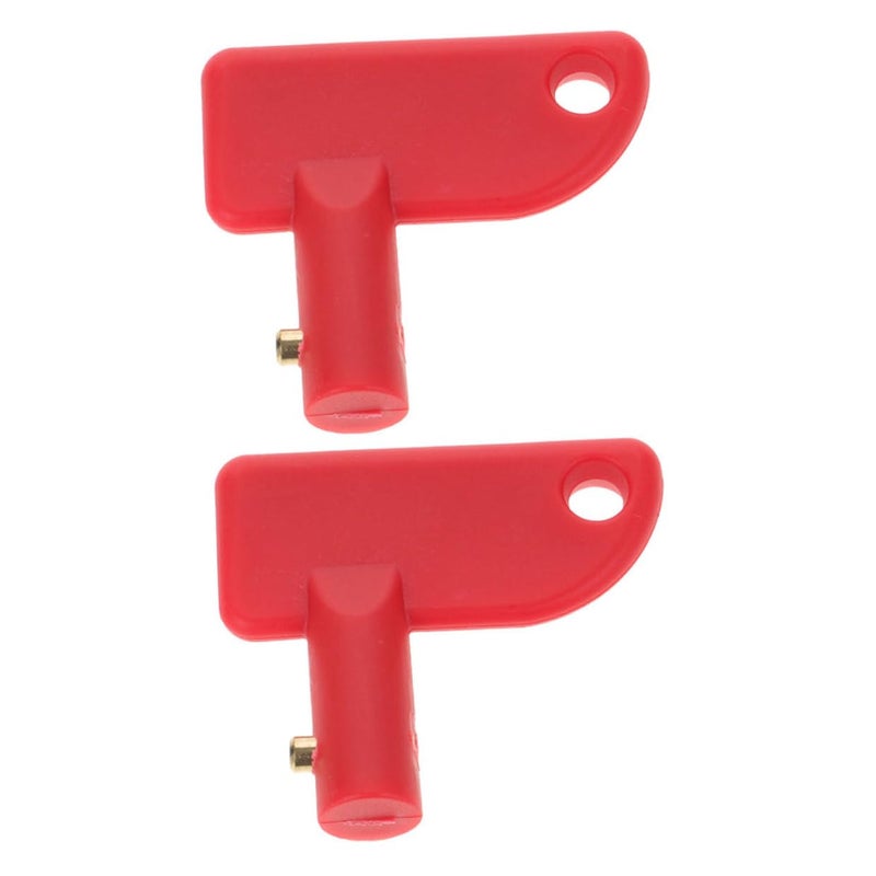 Red Car Battery Disconnect Switch Handle 2pcs with Backup Tool for Cars Boats Trucks - Image 1